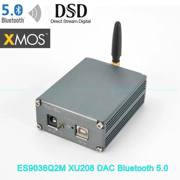 Amplificateur HIFI ES9038Q2M USB DAC CSR8675 Bluetooth 5.0 APTXHD XMOS XU208 ES9038 USB DSD DAC HOTPHONE OUT