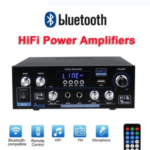 Amplificateur Home Amplificateurs numériques Audio Bass Power Power Bluetooth Amplificateur HIFI FM MUSIQUE AUTO EN TANCHEURS DE SUBSEUR USB SD MIC ENTRÉE AK55
