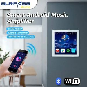 Amplificateur home theatre stéréo son wifi bt wall amplificateur 4 '' tactile tactile Android 10.0 support de contrôle vocal télécommande