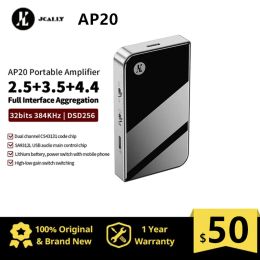Amplificateur JCALLY AP20 Batterie intégrée Portable Portable AMP DUAL CS43131 CODE CHIP CHEPLE Amplificateur 32bits 384KHz / DSD256 |2,5 + 3,5 + 4,4 mm