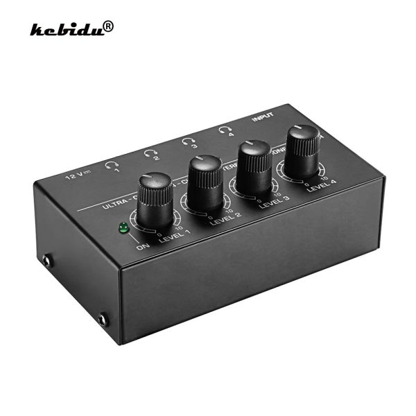 Amplificateur Kebidu HA400 Amplificateur audio ultracompact 4 canaux Mini O Amplificateur de casque stéréo avec adaptateur d'alimentation Adaptateur de fiche US