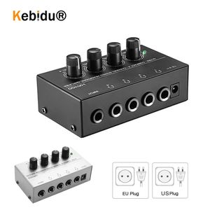 Versterker Kebidumei Eu Plug US HA400 Geluidsversterker Mini Audio-interface MutiChannels hifi hoofdtelefoon Audio Digitaal met Adapter Zwart