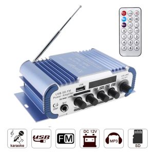 Versterker Kentiger HY604 Power 4.0 Channel 4x40W Luidsprekerversterker Ondersteuning 6,5 mm Mic voor Karaoke USB SD FM -kaart Amplificador Audio