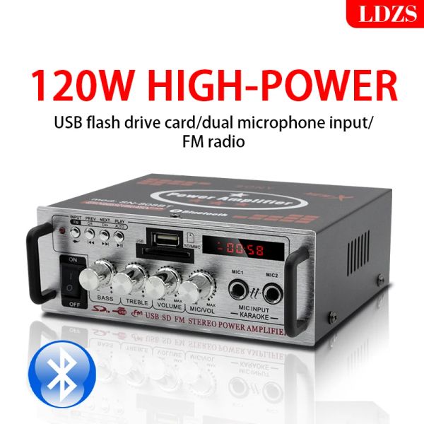 Amplificateur LDZS HIFI Amplificateur numérique AV808 Bluetooth MP3 Channel 2.0 Ampli son