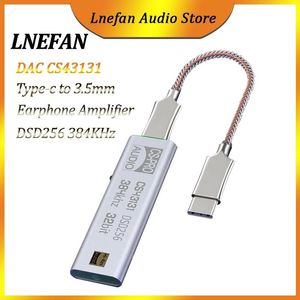 Versterker LNEFAN CS43131 USB C DAC Type C naar 3,5 mm jack-decoderingsadapter Hoofdtelefoonversterker 32Bit 384 KHz DSD256 Lightning Audio HiFi AMP