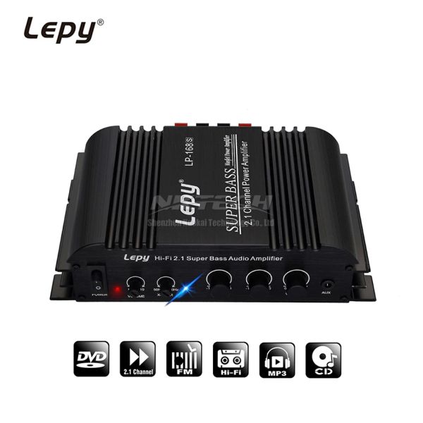 Amplificateur LP168S Digital Power Power Amplificateur Audio 2.1 Channel 2x 40W 68W RMS Sortie Super Bass HIFI USB Car Player LP168HA