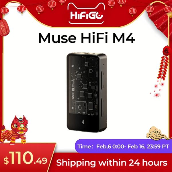 Amplificateur Muse Hifi M4 portable Bluetooth USB DAC / AMP Flagship ES9038Q2M CHIP CHEPHPHEPHER AMPIFICER AUDODER DONGLE 3,5 + 4,4 + 2,5 mm