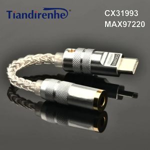 Amplificateur Nouveau amplificateur audio numérique amélioré CX31993 MAX97220 Double puce TYPEC3.5 mm Adaptateur audio HIFI PCM DAC pour iPhone15