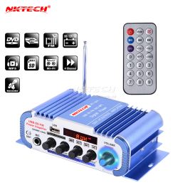 Amplificador NKTech HY604 AUDIO DE AUTO DE AUTO AMPLIFICADOR DIGITAL DE ALTA PODER 4CH X 45W REPLEER HIFI CON MIC Karaoke Reverberation Support FM SD DVD MP3