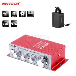 Versterker NKTech MA180 Auto Digitale audiospeler Power versterker Mini 2ch x 20W Hifi Stereo Bass Treble Balance amp USB MP3 DVD -invoer