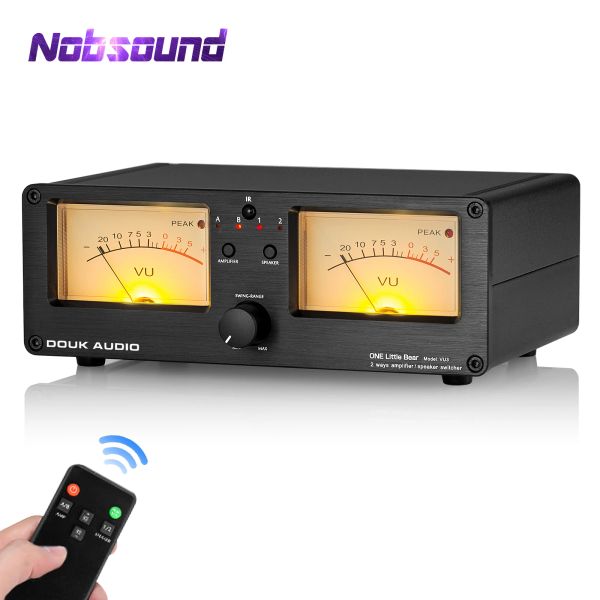 Amplificateur Nobsound Dual Analog Meter METER DB Panneau Affichage 2WAY Amplificateur / haut-parleur Swither Box Box Sélecteur Spectrum Visualiz pour le spectre