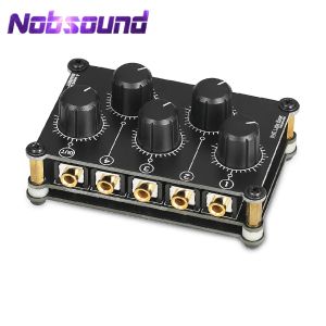 Versterker Nobsound Mini 4 Channel Stereo Line Mixer voor Live Studio Recording Portable Passive Analog Audio Sound Mixing Console Low Roise