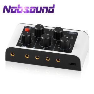 Amplificateur Nobsound mini portable stéréo 4 canaux mélangeur de lignes ultralows mixage audio pour la surveillance du casque club / bar / bar / live