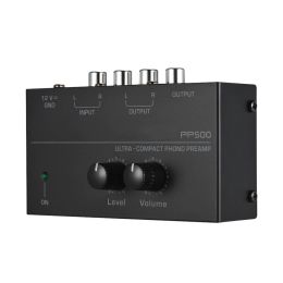 Amplificateur PP500 Préamplificateur Phono Préamper Ultracompacact Amplificateur audio avec une entrée de plate-forme de contrôle de niveau Volume RCA Sortie RCA 1/4 '' TRS OUT