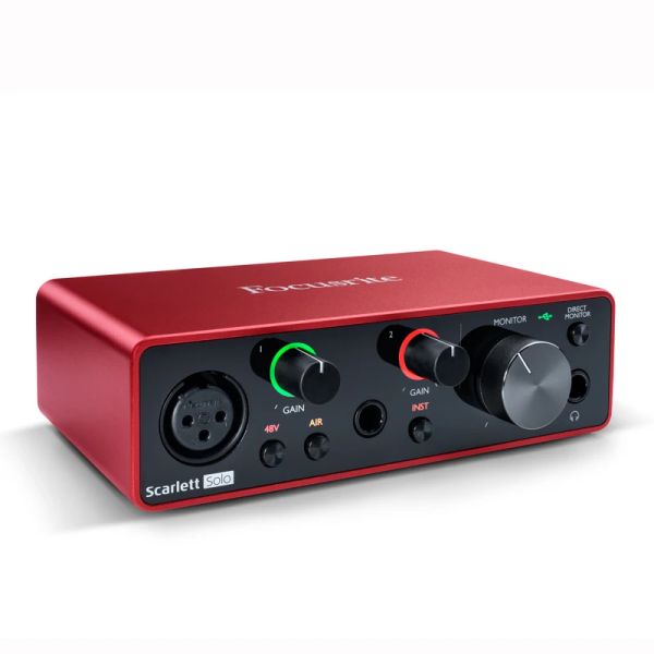 Promoción del amplificador FocusRite Scarlett Solo 3ra Gen 2 Entrada 2 Output Interfaz de audio USB Profesional para grabar micrófono