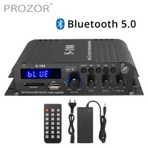 Versterker S188 Home Digitale versterker BluetoothCompatible Audio Power versterker Bass Treble Control HiFi USB FM Music Player Sound amp