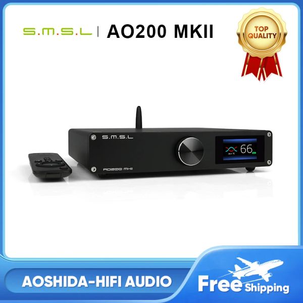 Amplificador SMSL AO200 MKII HIFI Digital Amp MA5332MS Chip de alta potencia Amplificador estereo XLR/RCA/USB/Bluetooth 5.0 Entrada equilibrada SDB Sound