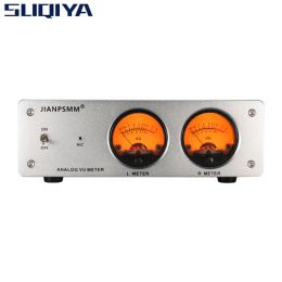 Amplificateur suqiya2022 Nouveau microphone en alliage en aluminium + Myaire VU analogique à double ligne pour amplificateur Spectre de panneau de panneau de panneau de niveau sonore