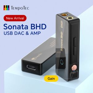 Amplificateur tempotec sonate bhd portable usb c dongle dac, 3 niveaux de gain, 4,4 mm3,5 mm, dsd256 pcm32bit / 384khz