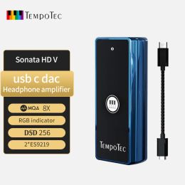 Versterker tempotec Sonata HD V USB DAC Dongle -hoofdtelefoonversterker Type C tot 3,5 mm MQA Tidal Dual ES9219 DSD256 voor Android MacOS Win