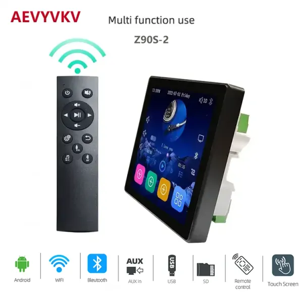 Pantalla táctil amplificador 4 pulgadas Android 10 Smart Smart Home Audio Audio System Alexa Voice Control de fondo Música Amplificador de pared