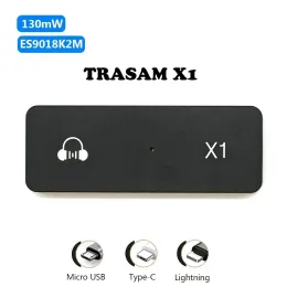 Amplificador Trasam X1 Auriculares DAC Amplificador ES9018K2M 192kHz USB a Mini Aurel de auriculares Portable de 3.5 mm para iOS Android Typec Micro Q1 Pro