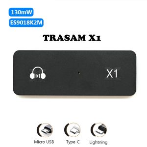 Amplificateur trasam x1 dac casque amplificateur ES9018K2M 192KHz USB à 3,5 mm mini ampli d'écouteur portable pour iOS Android Typec Micro Q1 Pro