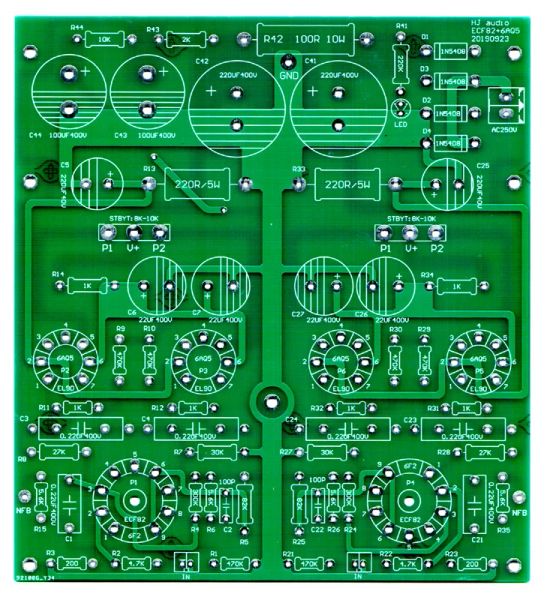 Amplificateur tube tube amplificateur amplificateur d'alimentation ST6AQ5PP 2 * 10W Amplificateur de tube PCH Boards PCB