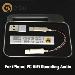 Amplificador Tipo C a 3.5 mm DAC Auriculares Amplificador CS43131 Interfaz de audio de salida para iPhone PC HIFI Decoding Audio Adaptador AMP