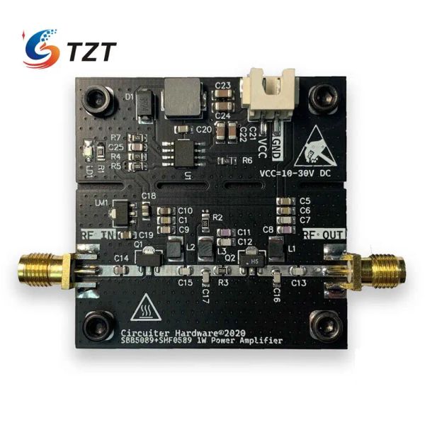 Amplificador TZT SBB5089+SHF0589/SHF0289/SZA3044 Módulo de amplificador de microondas Módulo RF Potencia Amplificador de potencia 40MHz1.2GHz 2W Gane 25DB