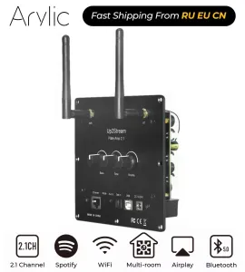 Amplificateur up2stream plaque ampli 2.1 wifibluetooth 5.0 multiroom audio 50 * 2W + 100W Board d'amplificateur avec égaliseur Spotify Airplay