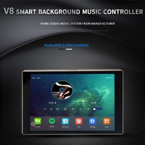 Versterker V8 8 inch Wifi Bluetooth Achtergrondmuziek Audio Sound System Smart Home Theatre HD -scherm IPS Android 8.1 Wall -versterker Sumwee Sumwee