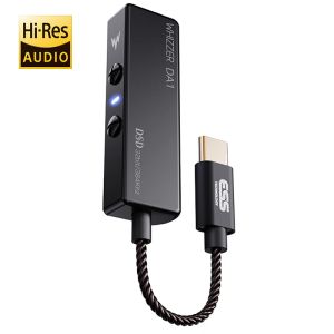 Amplificateur Whizzer DA1 Portable DAC USB C Amplificateur, mini dongle USB C avec Contrôle du volume de micro pour les écouteurs Smart Téléphones