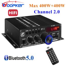 Amplificateur Woopker AK380 Amplificateur audio numérique 800W Bluetooth Power ampli HiFi Bass FM Music Subwoofer Media Player Player USB AUX Entrée