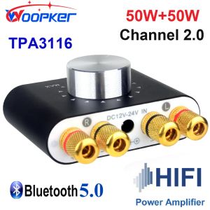 Amplificador Woopker Audio digital Amplificador X24 TPA3116 50WX2 HIFI STEREO RECEPTOR DE AUDIO AUDIO AMP AMP Bluetooth 5.0 Amplificadores de sonido