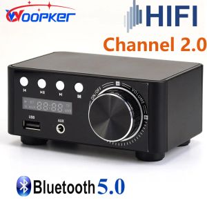 Amplificateur Woopker Digital Bluetooth Power Amplificateur 50WX2 HIFI CLASS D MINI AMP 2.0 Amplificateurs de son audio stéréo canal