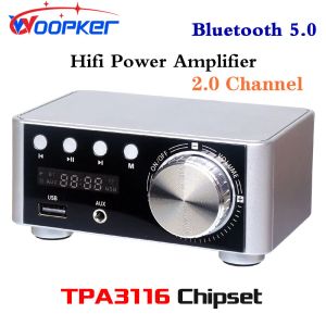 Amplificateur Woopker Hifi Power Amplificateur TPA3116 50WX2 CANAL 2.0 BLUETOOTH 5.0 Digital Home Audio Amp USB UDisk TF AUX Music Player