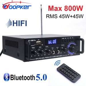 Amplificateur Woopker Power Amplificateur BT298 Pro 2.0 Channel Stéréo Bluetooth Amp avec des haut-parleurs de théâtre à distance MAX 800W pour Home Theatre