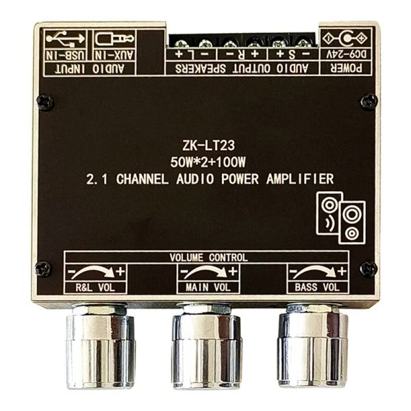 Amplificador ZKLT23 5.1BLUETOOTH Potencia Amplificador de alimentación con protección de cortocircuito para caja de sonido