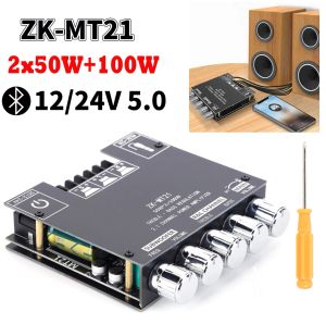 Versterker ZKMT21 Stereo AMP -module 2x50W+100W Subwoofer Digitale stroomversterker Bord 2.1 Kanaal BluetoothCompatible 5.0 Bass AMP