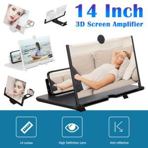 Versterkers 14 inch 3D -schermversterker Mobiele telefoon Scherm Video vergroten HD Expander Projector Smartphone Display vergrotende beugel