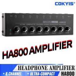 Amplificadores 2023 El amplificador de audio ultracompacto más nuevo HA800 AUDIO 8 canales Mini auriculares estéreo Amplificador con adaptador de potencia Eu adaptador de enchufe