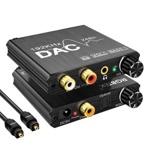 Amplificateurs 24 bits DAC numérique à analogique R/L convertisseur audio optique Toslink Spdif Coaxial à Rca 3.5mm Jack adaptateur prise en charge Pcm/lpcm