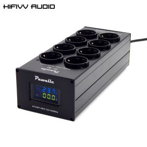 Amplificateurs 3000W 15A Tension LED AMMETE Aluminium Audio Noise AC Filtre d'alimentation Filtre Amplificateur Purificateur Purificateur Protection de surtension