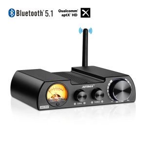 Amplificateurs Aiyima A08 Pro Bluetooth 5.1 Amplificateur TPA3255 QCC5125 ATPXHD STÉRÉO Amplificateur numérique 300W Système de théâtre domestique avec compteur VU