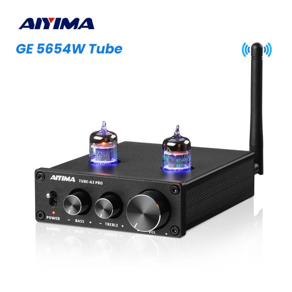 Amplificateurs Aiyima GE 5654W Amplificateur de l'amplificateur de l'amplificateur Bluetooth 5.0 Bile pré-ampli Affinerie Préampe de tube 6J1 6AK5 EF95 pour les amplificateurs