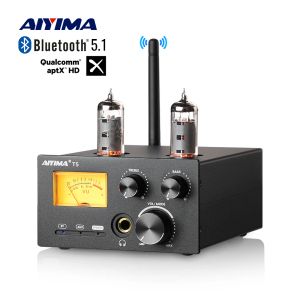 Amplificateurs Aiyima MM Phono Stage Amplificateur Record Player Stereo Audio VU METER BLUETOOTH Amplificateur pour le phonographe Turntable Préamplificateur T5