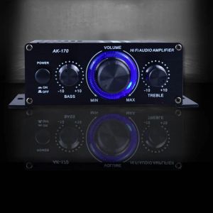 Amplificateurs AK170 12V MINI Digital Power Audio HiFi Amplificateur Blue LED LED TWO TOUTES SORTIE HOME HOMEATHER