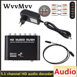 Versterkers Digital 5.1 Audiocodeer Dolby DTS/AC3 Optisch tot 5.1Channel RCA Analog Converter Sound Audio Adapter -versterker voor tv -audio