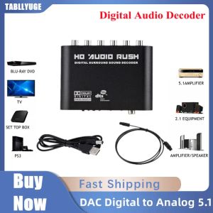 Versterkers Digitaal naar analoog 5.1 Audiocodeer versterker SPDIF Coaxiaal naar RCA AC3 Optische digitale versterker Analoge converte voor tv -geluid